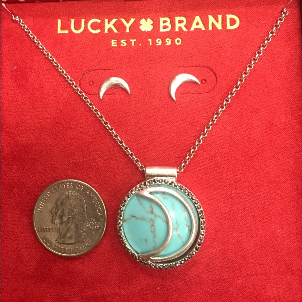 LUCKY BRAND Moon Pendant and Earring Set - Picture 2 of 2